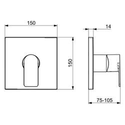 Hansa Stela Einhebelmischer Fertigset für Brause-Batterie 8785 Rosette eckig Chrom... HANSA-87859073 4057304015243 (Abb. 1)