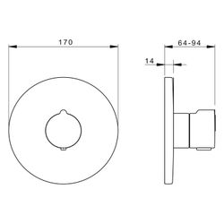 Hansa Home Fertigmontageset für Brausebatterie 8860 Rosette rund Chrom... HANSA-88609045 4015474279209 (Abb. 1)