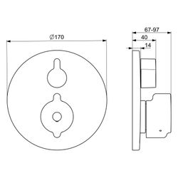 Hansa Clinica Fertigmontageset für Brausebatterie, Rosette rund, Chrom, 88619085... HANSA-88619085 4057304012532 (Abb. 1)