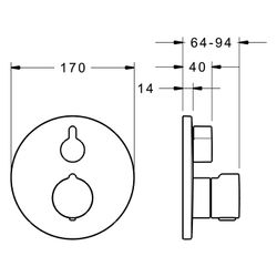 Hansa Home Fertigmontageset für Wanne/Brause 8862 Rosette rund mit Sicherungseinrichtun... HANSA-88623045 4015474279148 (Abb. 1)