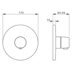 Hansa Living Fertigmontageset für Brausebatterie 8866 Rosette rund Chrom... HANSA-88669501 4015474287198 (Abb. 1)