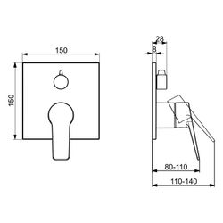 Hansa Twist Einhebel-Wannen- und Brausearmatur, Unterputz, Fertigmontageset, Rosette ec... HANSA-89849023 4057304023019 (Abb. 1)