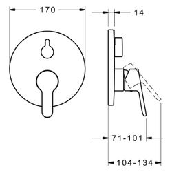Hansa Primo Einhebelmischer Fertigmontageset für Wanne/Brause 8990 Rosette rund mit Sic... HANSA-89903003 4015474278714 (Abb. 1)