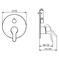 Hansa Primo Einhebel-Wannen- und Brausearmatur Unterputz, Fertigmontageset, Rosette run... HANSA-89909023 4057304023057 (Abb. 1)