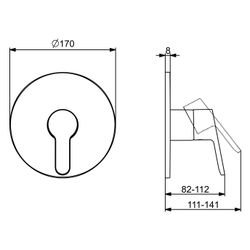 Hansa Primo Einhebel-Duscharmatur, Wandmontage, mit Temperaturbegrenzer, Rosette rund, ... HANSA-89919023 4057304023064 (Abb. 1)