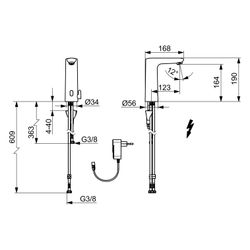 Hansa Electra Safety Waschtischarmatur, Niederdruck, Standmontage, Sensor, Bluetooth, 2... HANSA-93631129 4057304019593 (Abb. 1)