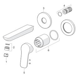 Hansa Basic Einhebelmischer Fertigset für Waschtisch-Batterie 5560 Ausladung 185mm Chro... HANSA-55602103 4057304019036 (Abb. 1)