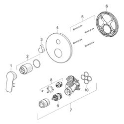 Hansa Basic Einhebelmischer Fertigmontageset für Wanne/Brause 8055 Rosette rund Chrom... HANSA-80559003 4057304019159 (Abb. 1)