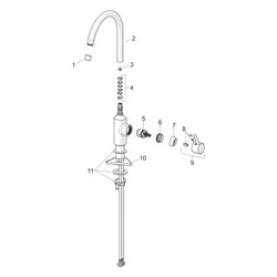 Hansa Vantis Einhebel-Küchenarmatur Standmontage, schwenkbarer Auslauf, Chrom, 52202267... HANSA-52202267 4057304019814 (Abb. 1)