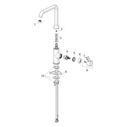 Hansa Vantis Style Einhebel-Küchenarmatur, Standmontage, schwenkbarer Auslauf, Chrom, 5... HANSA-54202207 4057304019821 (Abb. 1)
