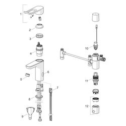 Hansa Clinica Einhebel-Waschtischbatterie, Bügelhebel 3V, Bluetooth, Chrom, 45252209... HANSA-45252209 4057304019630 (Abb. 1)