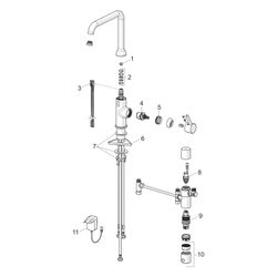 Hansa Vantis Style Einhebel-Küchenarmatur, Standmontage, Hybrid Bluetooth, 230/9V, St... HANSA-5421220980 4057304022142 (Abb. 1)