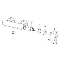 Hansa Designo Style Einhebel-Duscharmatur, Wandmontage, Temperaturbegrenzer, Chrom, 518... HANSA-51860193 4057304022104 (Abb. 1)