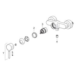 Hansa Vantis Einhebel-Duscharmatur Wandmontage, mit Temperaturbegrenzer, Matt-Schwarz... HANSA-5245016733 4057304020254 (Abb. 1)