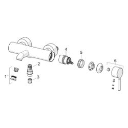 Hansa Vantis Style Einhebel-Wannen- und Brausearmatur, Wandmontage, 168mm Ausladung, ... HANSA-5444220733 4057304020261 (Abb. 1)
