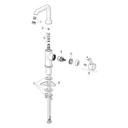 Hansa Vantis Style Einhebel-Waschtischarmatur, Standmontage, schwenkbarer Auslauf, Ma... HANSA-5455220733 4057304020070 (Abb. 1)