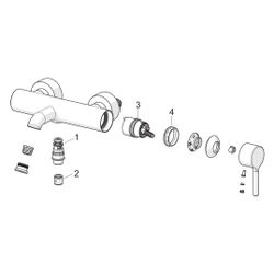 Hansa Vantis Style Einhebel-Wannen- und Brausearmatur, Wandmontage, 168mm Ausladung, ... HANSA-5444220781 4057304022234 (Abb. 1)