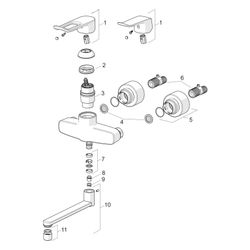 Hansa Clinica Einhebel-Waschtischbatterie, Bedienhebel lang, Ausladung 177mm, DN 15, Ch... HANSA-01526283 4057304013119 (Abb. 1)