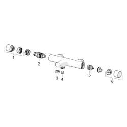 Hansa Prisma Wannen- und Brausearmatur Wandmontage Thermostat, 180mm Ausladung, Chrom, ... HANSA-58102301 4057304020599 (Abb. 1)