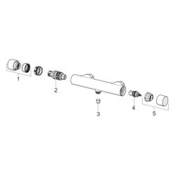Hansa Prisma Duschthermostat, Wandmontage, mit Thermo Cool und 38 Grad Sperre, Chrom, 5... HANSA-58080301 4057304020582 (Abb. 1)