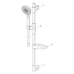 Hansa Aurelia Wandstangen-Brausenset, 110mm, 12l/min, G 1/2", Messing/Verbundwerkstoff,... HANSA-47160130 4057304020605 (Abb. 1)