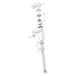 Hansa Twist Einhebel-Waschtischbatterie XL, Ausladung 123mm, DN 15, Matt-Schwarz, 090... HANSA-0902228333 4057304014338 (Abb. 1)