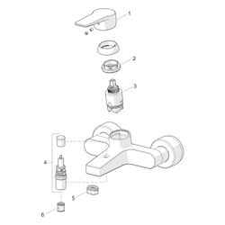 Hansa Twist Einhebel-Wannenfüll- und Brausebatterie, Ausladung 162mm, DN 15, Matt-Sch... HANSA-0974218333 4057304014345 (Abb. 1)