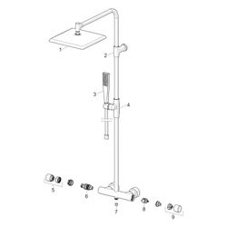 Hansa Aurelia Regenbrause-Duscharmatur, Wandmontage, Thermostat, 1-strahlig, Chrom, 471... HANSA-47199113 4057304020698 (Abb. 1)