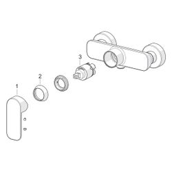 Hansa Basic Einhebelmischer Brausebatterie, DN 15, Chrom, 55450103... HANSA-55450103 4057304019050 (Abb. 1)