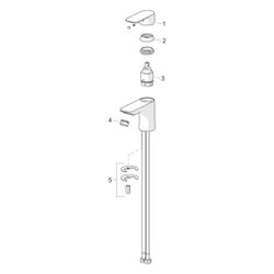 Hansa Basic Einhebelmischer Waschtischbatterie, Ausladung 101mm, DN 15, Chrom, 55422203... HANSA-55422203 4057304018978 (Abb. 1)