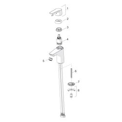 Hansa Polo Eco Einhebel-Waschtischbatterie, Ausladung 103mm, DN 15, Chrom, 5142229... HANSA-5142229300066 4057304018374 (Abb. 1)