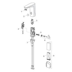Hansa Electra Safety Waschtischarmatur, Standmontage, Sensor, Bluetooth, 3V, Heißwasser... HANSA-91102219 4057304019708 (Abb. 1)