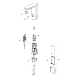Hansa Electra Waschtischarmatur, Standmontage, Sensor, berührungslos, 3V, Chrom, 920122... HANSA-92012219 4057304019340 (Abb. 1)