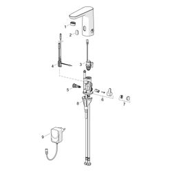 Hansa Electra Safety Waschtischarmatur, Standmontage, Sensor, Bluetooth, 230/9V, Chrom,... HANSA-92602009 4057304019395 (Abb. 1)