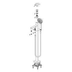 Hansa Vantis Style Einhebel-Wannenarmatur, bodenstehend, 209mm Ausladung, Matt-Schwar... HANSA-5483200733 4057304024993 (Abb. 1)