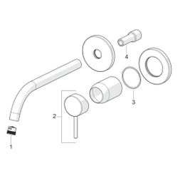 Hansa Public Einhebelmischer Fertigset für Waschtisch-Batterie 5793 Rosette rund Ausl... HANSA-5793217133 4057304015786 (Abb. 1)