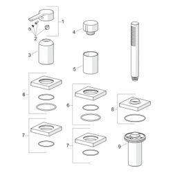 Hansa Ronda Einhebel-Fertigmontageset für Wanne/Brause, Rosette eckig, 1-strahlig, 75x7... HANSA-03419483 4057304014635 (Abb. 1)