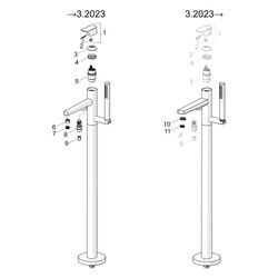Hansa Stela Einhebel-Badebatterie mit Standrohr, Ausladung 210mm, Chrom, 57252073... HANSA-57252073 4057304015380 (Abb. 1)