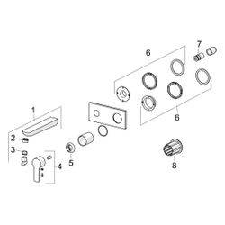 Hansa Ligna Einhebel Waschtischarmatur Wandmontage, Ausladung 186mm, Ausladung 186mm, R... HANSA-44892133 4057304022326 (Abb. 1)