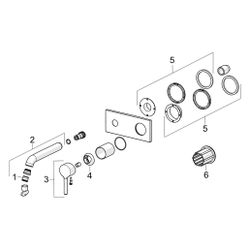 Hansa Vantis Style Einhebel-Waschtischarmatur, Wandmontage, Fertigmontageset, Rosette e... HANSA-54802137 4057304022357 (Abb. 1)