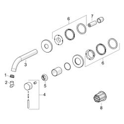 Hansa Public Waschtisch-Einhebelmischer Fertigmontageset, Wandmontage, Ausladung 300mm,... HANSA-57962131 4057304022500 (Abb. 1)