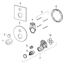 Hansa Fertigmontageset für zwei Abgänge, Wandmontage, Einhebelmischer, Rosette rund, Ch... HANSA-82609020 4057304024528 (Abb. 1)
