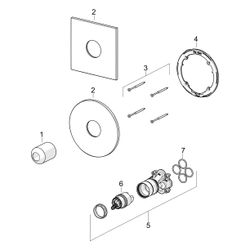 Hansa Mix Einhebel-Duscharmatur, Fertigmontageset, Unterputz, mit Temperaturbegrenzer, ... HANSA-81859023 4057304022777 (Abb. 1)