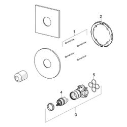 Hansa Fertigmontageset für einen Abgang, Wandmontage, Einhebelmischer, Rosette rund, ... HANSA-8261902081 4057304024511 (Abb. 1)