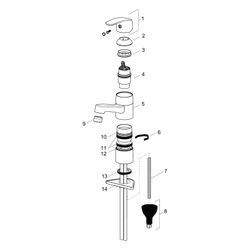 Hansa Pinto Einhebel-Waschtischbatterie, Ausladung 133mm, DN 15, Chrom, 45152283... HANSA-45152283 4057304003165 (Abb. 1)