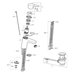 Hansa Primo Einhebel-Waschtischbatterie, Zugstangen-Ablaufgarnitur, Ausladung 107mm, DN... HANSA-49402203 4015474253988 (Abb. 1)