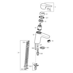 Hansa Primo Einhebel-Waschtischbatterie, Ausladung 107mm, DN 15, Chrom, 49462203... HANSA-49462203 4015474269064 (Abb. 1)