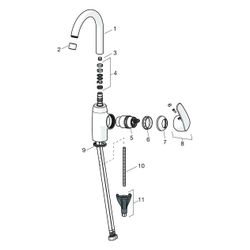 Hansa Pinto Einhebel-Waschtischbatterie, Zugstangen-Ablaufgarnitur Ausladung 148mm, DN ... HANSA-45102283 4057304003110 (Abb. 1)