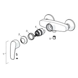 Hansa Pinto Einhebel-Brausebatterie, Ausladung 54mm, DN 15, Chrom, 45120163... HANSA-45120163 4057304004346 (Abb. 1)