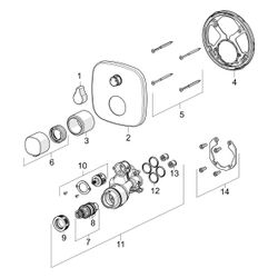 Hansa Living Fertigmontageset für Wanne/Brause 8114 Rosette soft edge mit Sicherungsein... HANSA-81143572 4057304004728 (Abb. 1)
